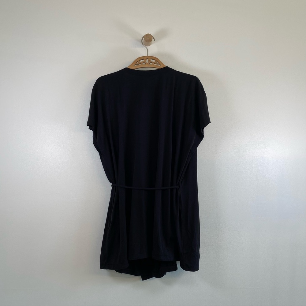 Eileen Fisher Women’s 2X Black Short Sleeve Wrap Blouse - Picture 6 of 8